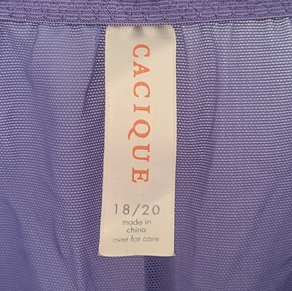 Vintage Cacique 18/20 Floral Silky Cami Lingerie Lace Y2K Camisole Slip Top - Picture 3 of 4